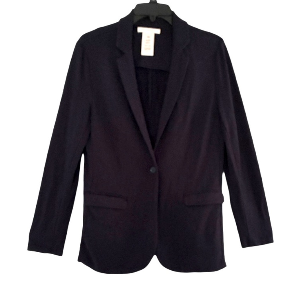 Philosophy Knit Blazer Navy Stretch Single button Women’s M Comfy Versatile